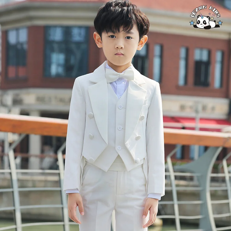 LEZONKIDS - Conjunto de Terno de Duas Peças Personalizado para Crianças, Conjunto de Terno para Meninos para Casamento e Apresentação de Piano